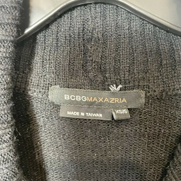 BCBGMAXAZRIA Womens Sleeveless Oversized Sweater Black XS Relaxed Mock Neck NWT - Picture 3 of 8